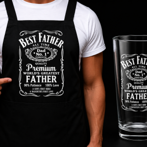Best Father Apron and Glass