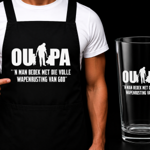 Oupa Apron and Glass